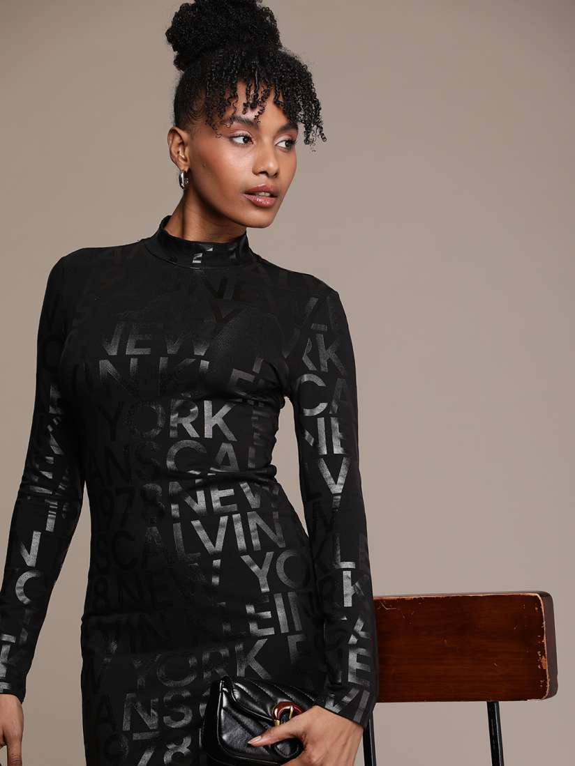Calvin klein printed sheath dress 2025