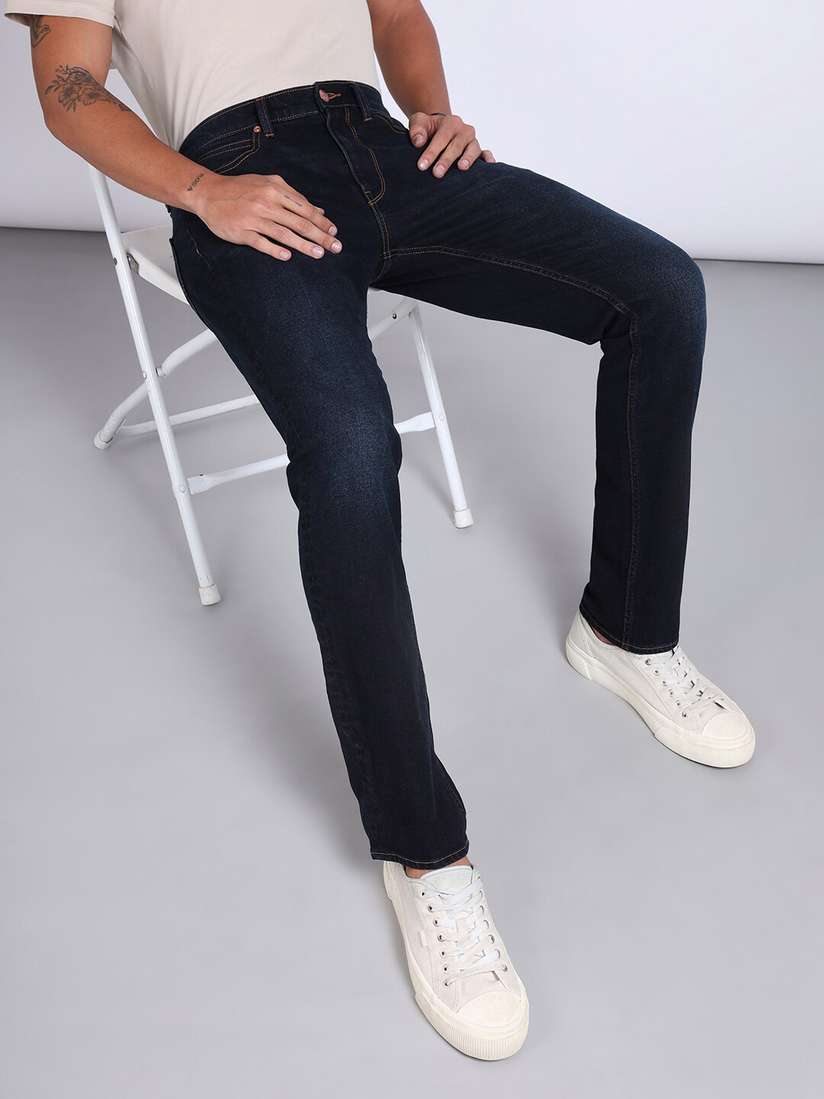 Buy Lee Men Blue Slim Fit Slim Fit Mid Rise Clean Look Stretchable