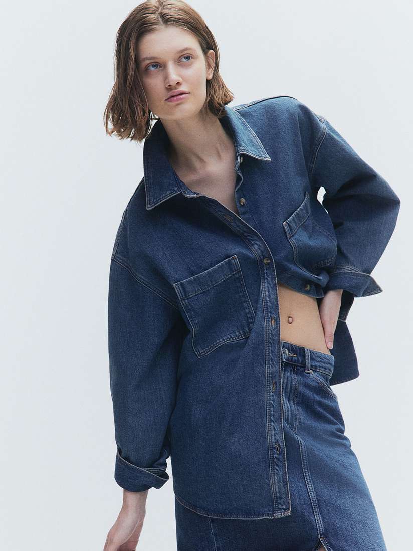 Denim Shirt Jacket Womens H&m H&m Oversized Denim Shirts
