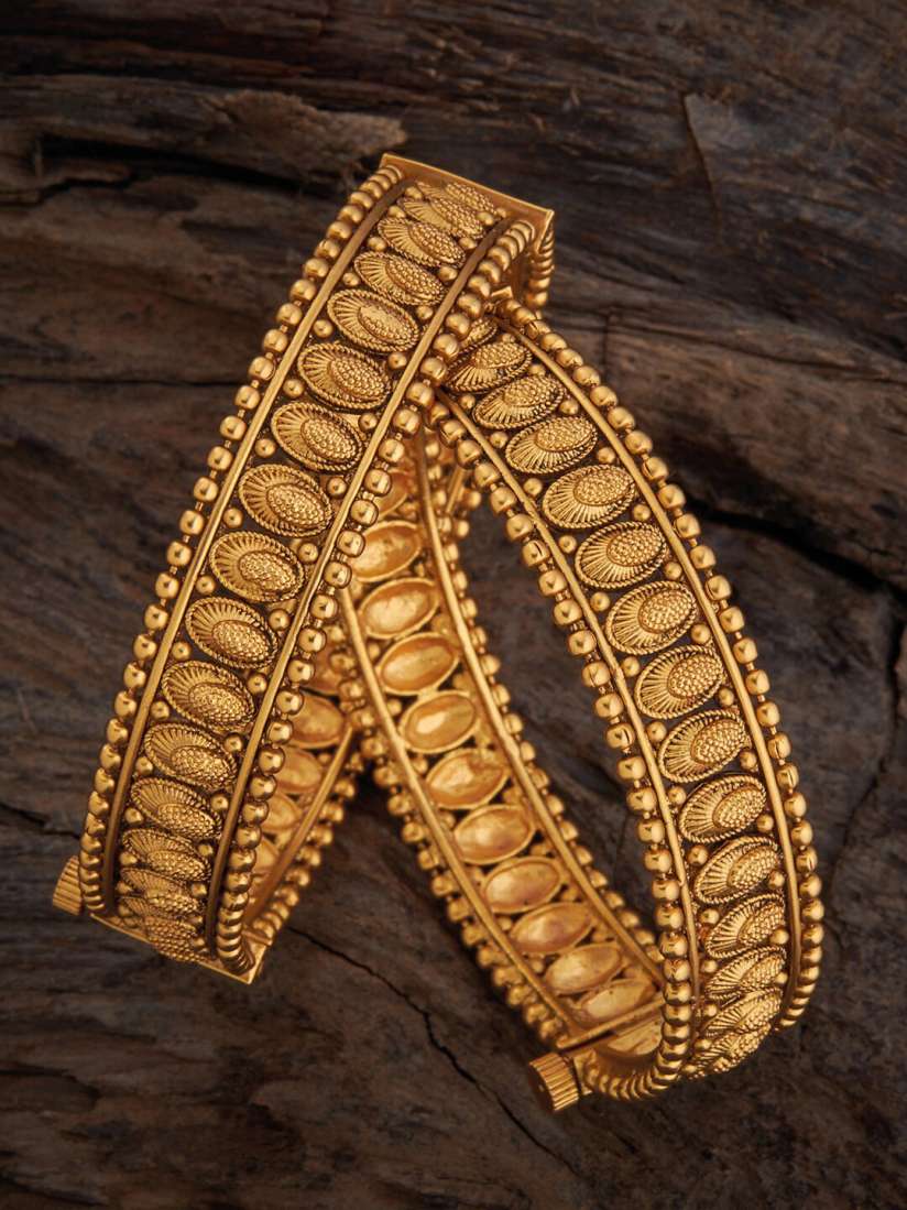 Buy Kushal s Fashion Jewellery Set Of 2 Gold Plated Antique Bangles Bangle for Women 26792918 Myntra