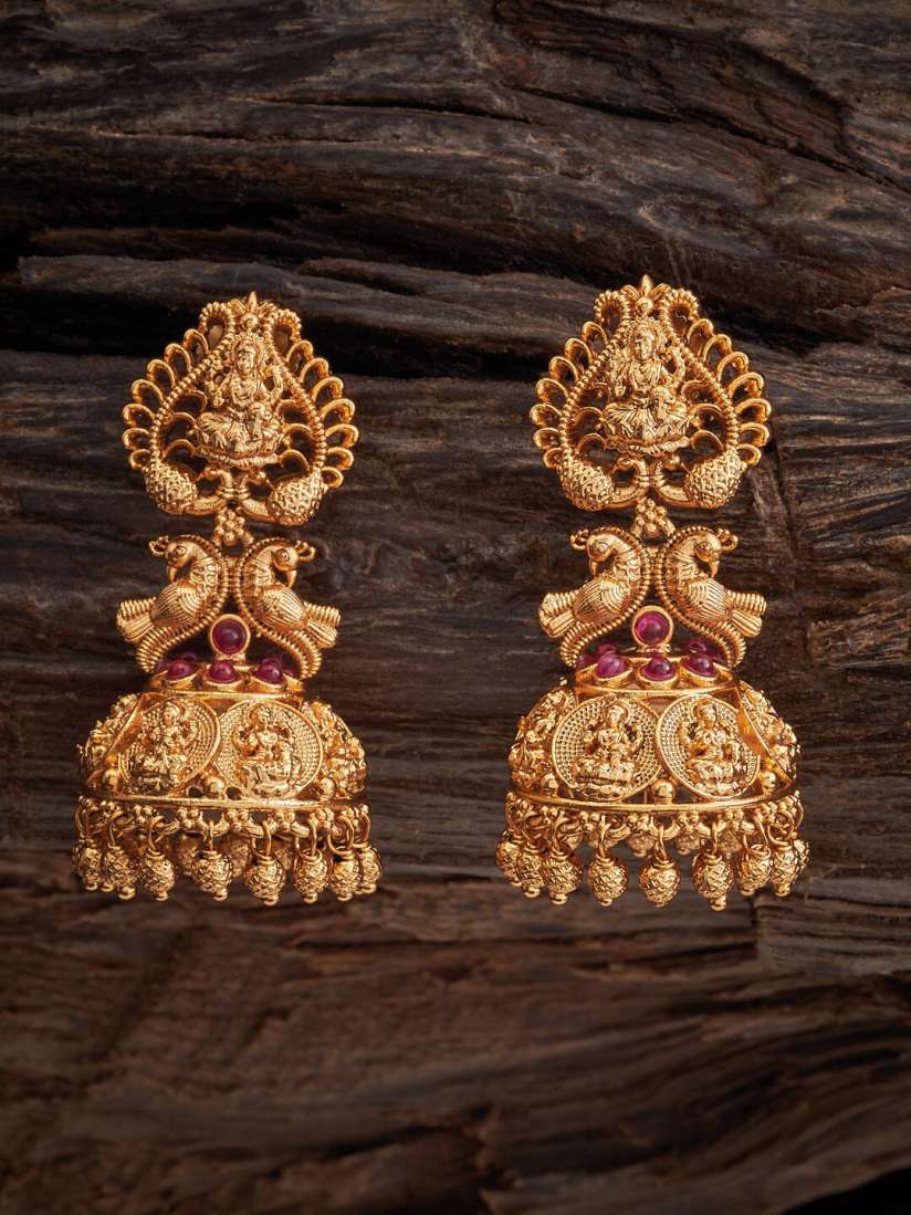 Buy Kushal s Fashion Jewellery Gold Plated Dome Shaped Temple Jhumkas Earrings for Women 26793008 Myntra