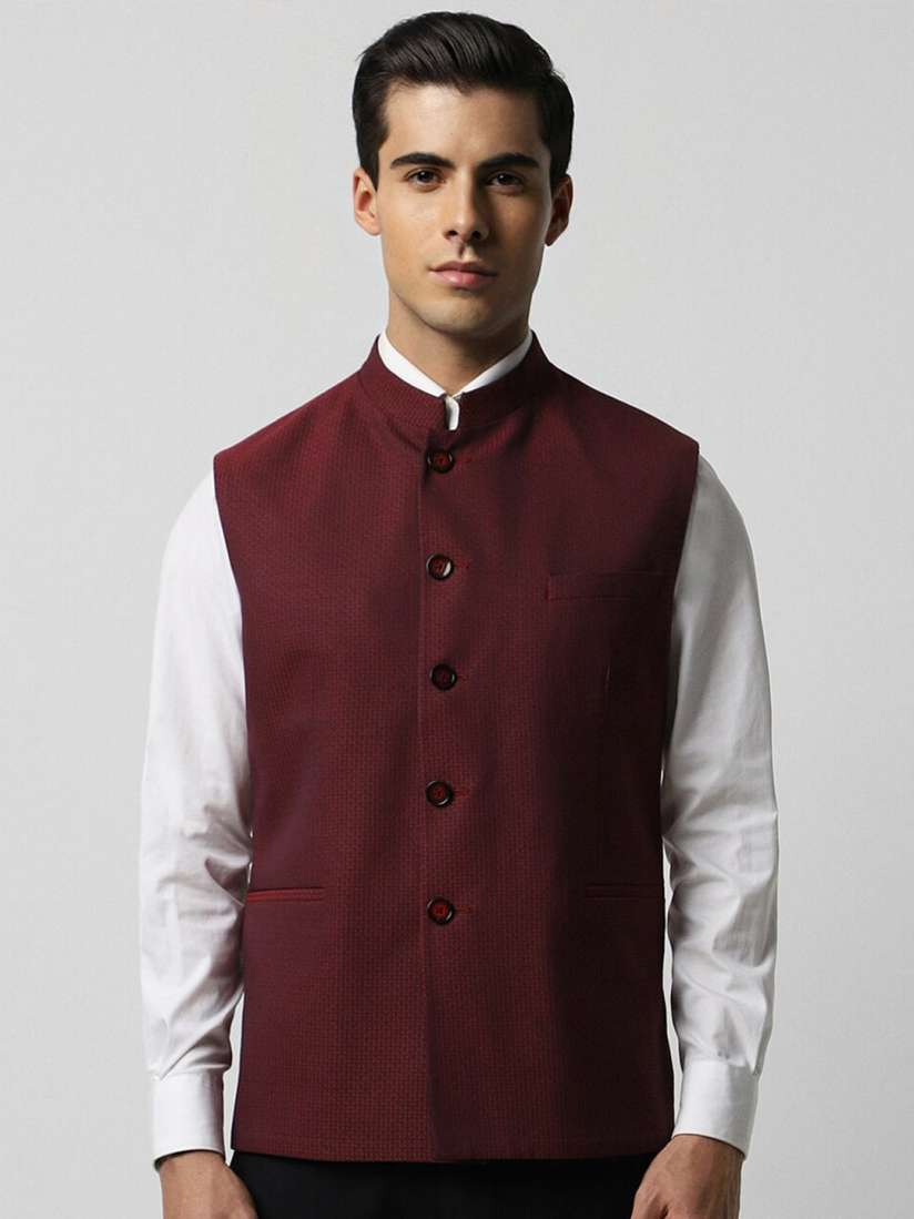 Van heusen nehru jacket top