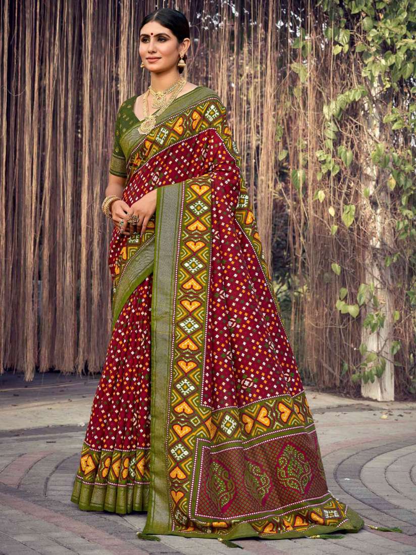 Buy Mitera Ethnic Motifs Printed Dola Silk Saree Sarees for Women 26799712 Myntra