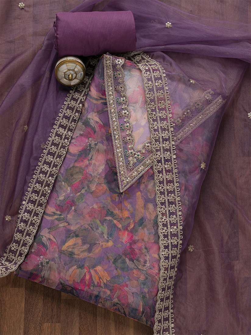 Buy Koskii Floral Printed zari Sequined Unstitched Dress Material - Dress  Material for Women 26805386 | Myntra