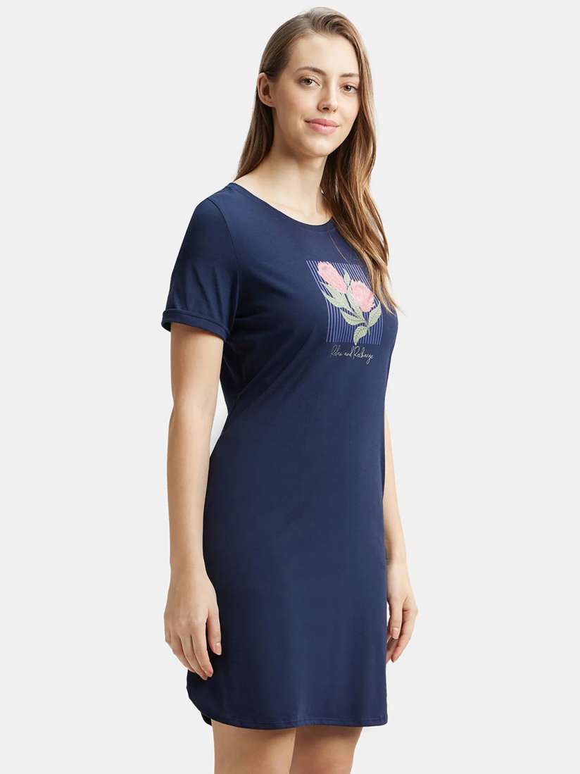 Buy Jockey Printed Super Combed Cotton Curved Hem Styled Sleep Dress RX44 Nightdress for Women 26808834 Myntra