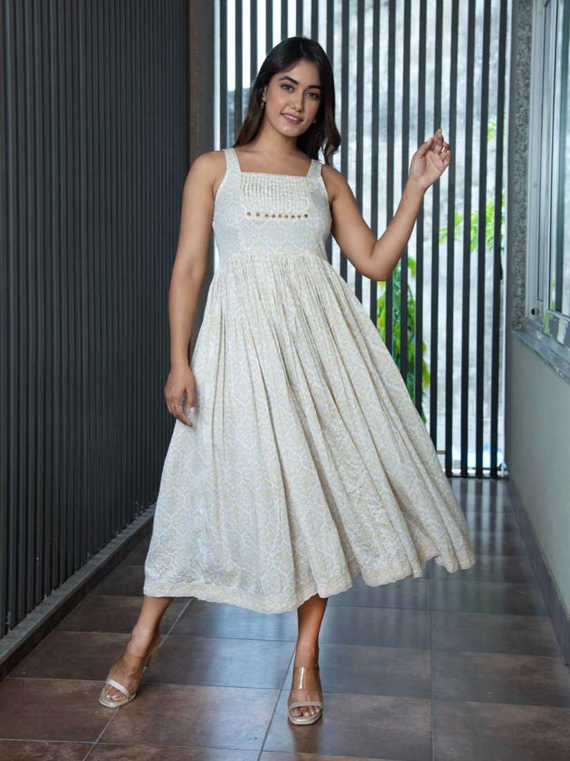 White fit and flare midi dress on sale