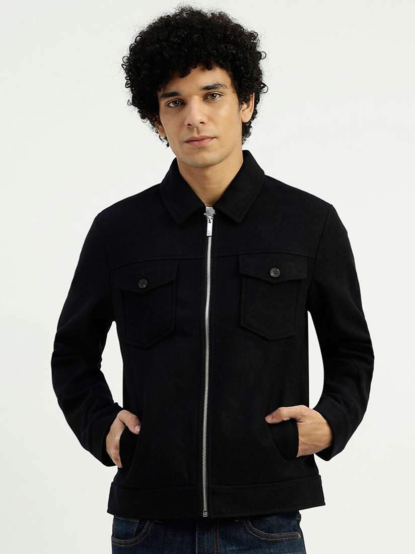 Buy United Colors of Benetton Spread Collar Zipper Jacket - Main Image