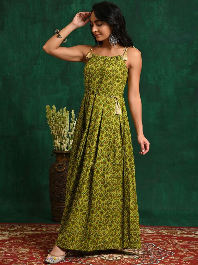 Buy Anouk Floral Printed Cotton A Line Maxi Dress Dresses for Women 26815314 Myntra