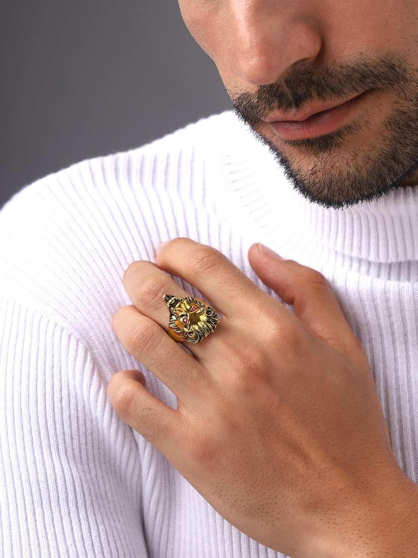 Cheap gold plated mens rings clearance
