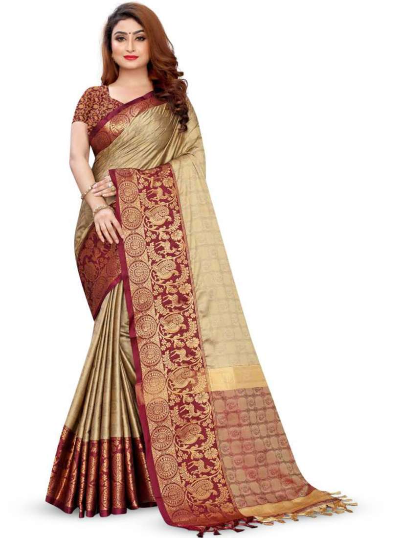 Buy Lyunica Floral Woven Design Zari Soft Silk Saree Sarees for Women 26823762 Myntra