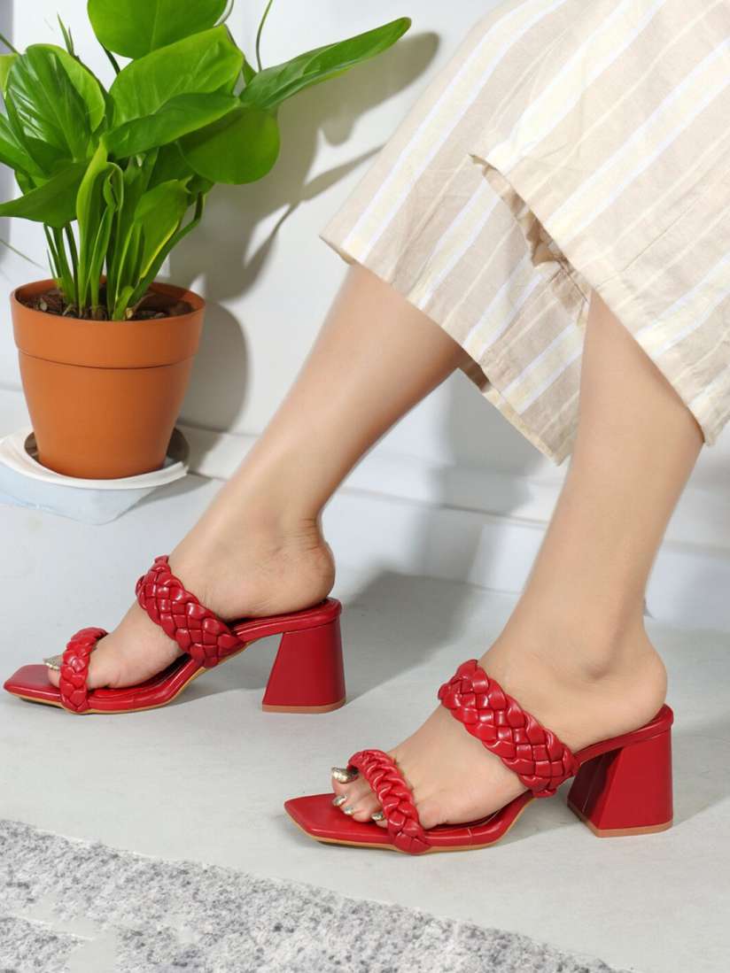 Buy ELLE Textured Double Strap Block Heels Heels for Women 26824866 Myntra