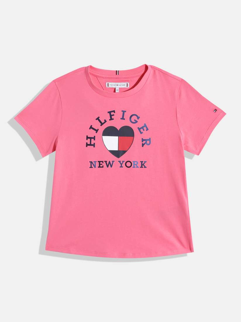 Buy Tommy Hilfiger Girls Pure Cotton Brand Logo Printed T shirt Tshirts for Girls 26825318 Myntra