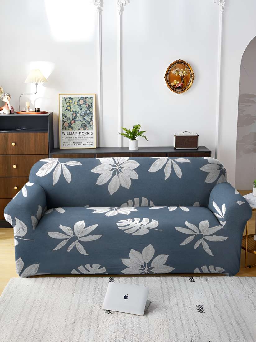 Buy Aura Grey White Printed Elasticated Sofa Cover With Arms Sofa Covers for Unisex 26834884 Myntra