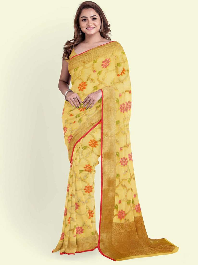 Buy PTIEPL Banarasi Silk Works Floral Zari Banarasi Saree Sarees for Women 26838580 Myntra