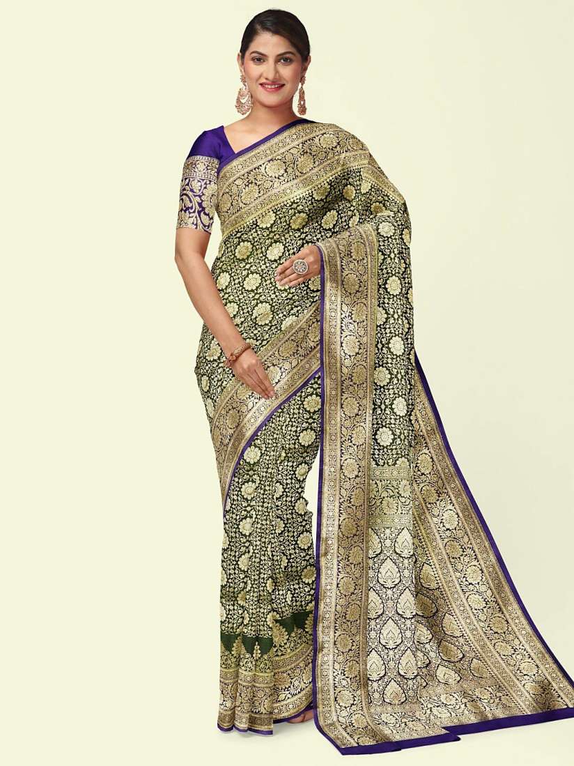 Buy PTIEPL Banarasi Silk Works Floral Zari Banarasi Saree Sarees for Women 26839126 Myntra