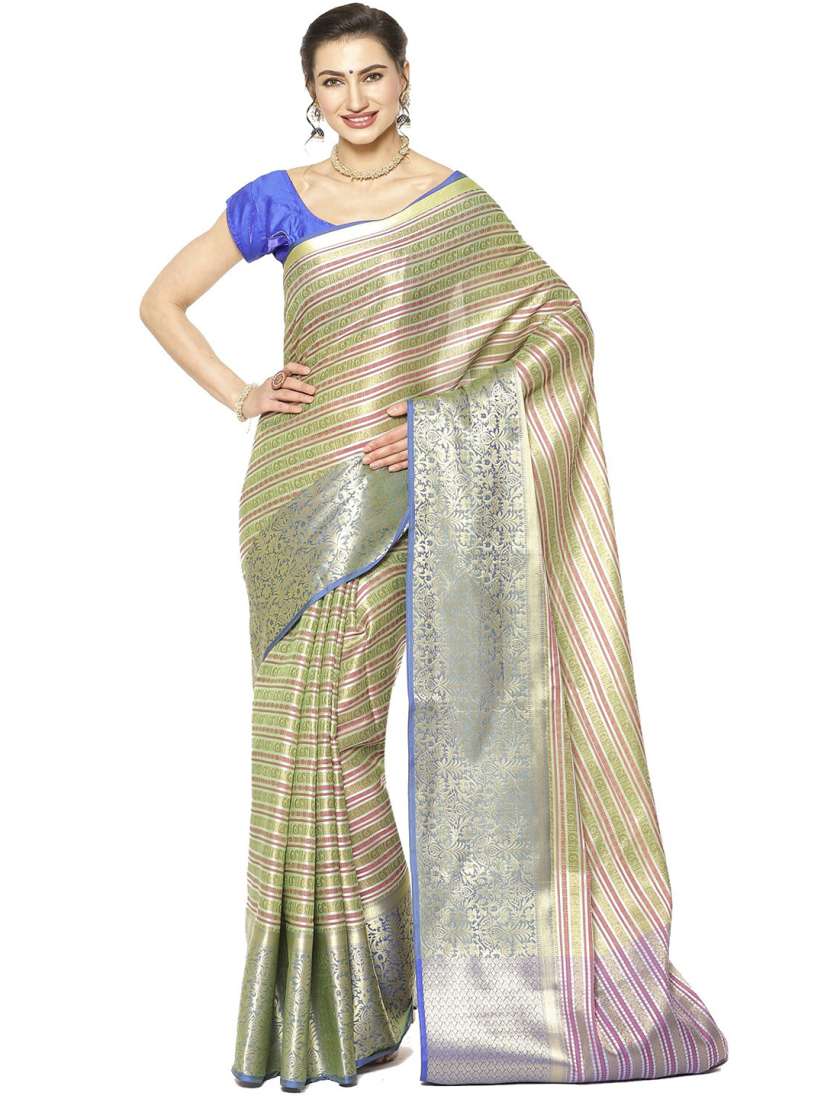 Buy PTIEPL Banarasi Silk Works Ethnic Motifs Woven Design Zari Kanjeevaram Silk Saree Sarees for Women 26839294 Myntra