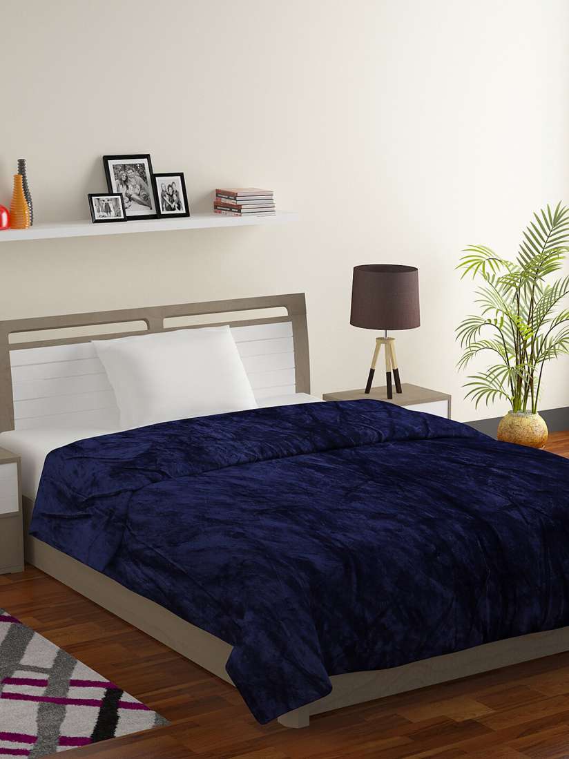 Buy BOMBAY DYEING Fidelis Navy Blue Mild Winter 303 GSM Single Bed Blanket Blankets Quilts and Dohars for Unisex 26842940 Myntra