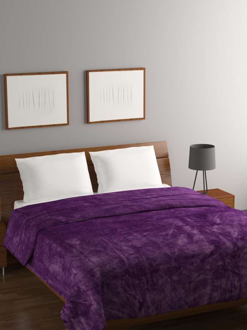 Buy BOMBAY DYEING Fidelis Purple Mild Winter 284 GSM Double Bed Blanket Blankets Quilts and Dohars for Unisex 26842966 Myntra