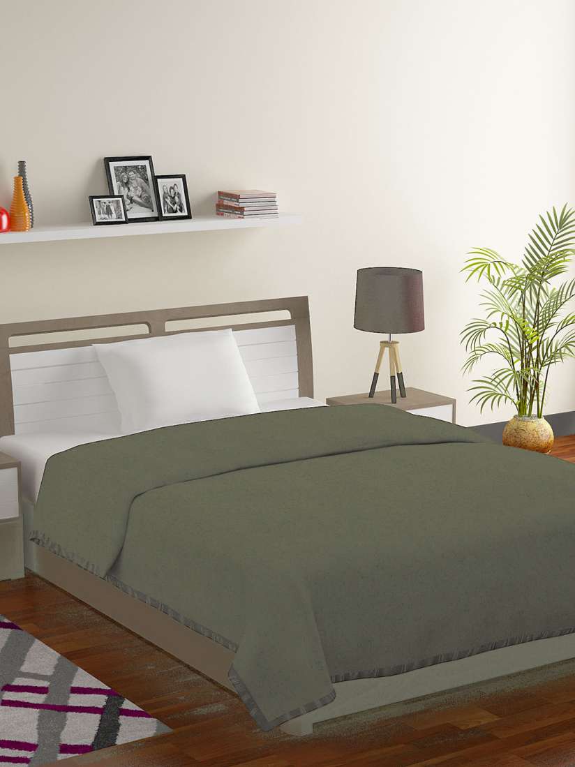 Buy BOMBAY DYEING All Season Olive Green AC Room 287 GSM Single Bed Blanket Blankets Quilts and Dohars for Unisex 26842974 Myntra