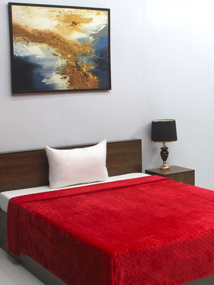 Buy BOMBAY DYEING Fidilis Red Cream Floral AC Room 290 GSM Single Bed Blanket Blankets Quilts and Dohars for Unisex 26849840 Myntra