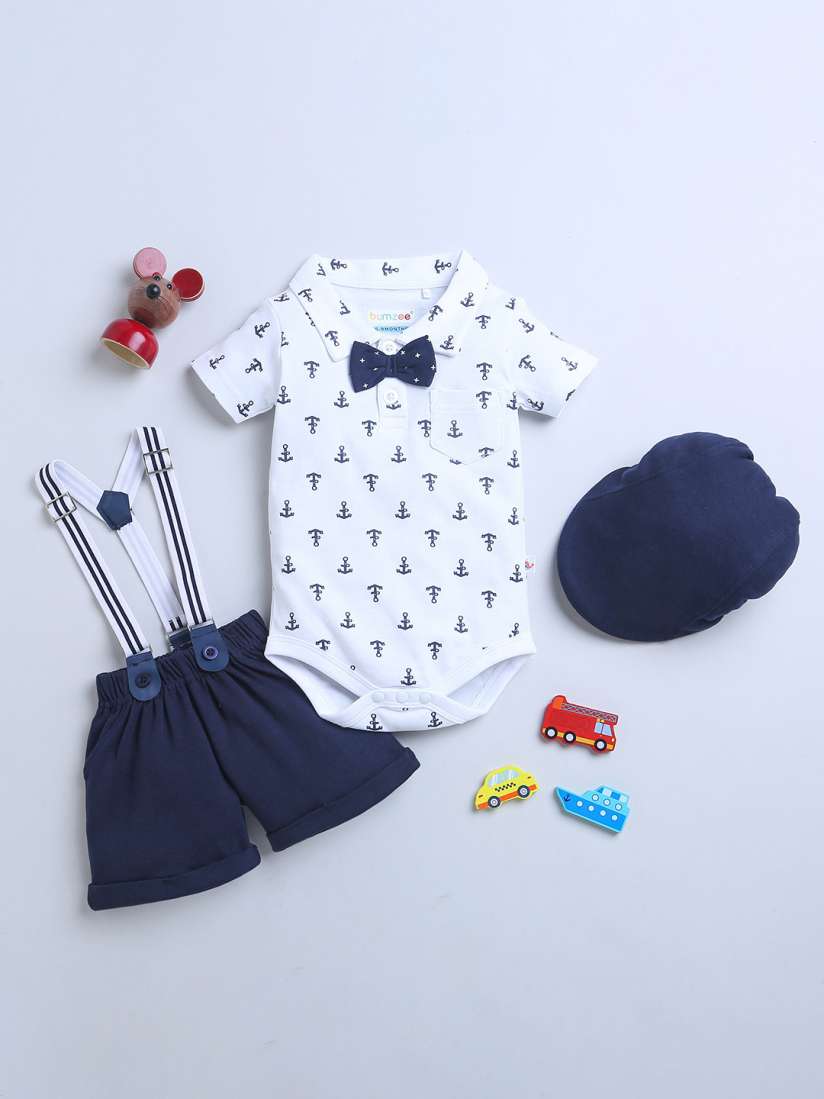Buy BUMZEE Boys Pure Cotton Clothing Set With Bow Suspender Cap Clothing Set for Boys 26853312 Myntra