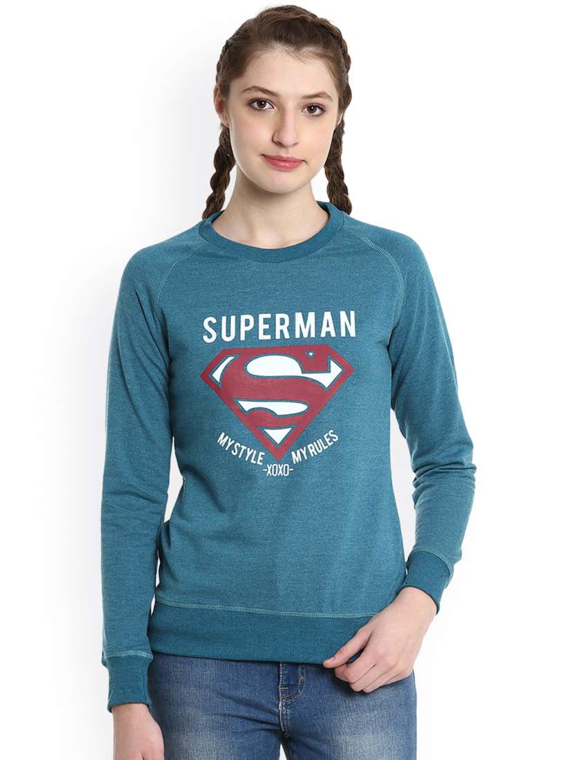 Buy Free Authority Superman featured Blue Sweatshirt for Women Sweatshirts for Women 2685427 Myntra