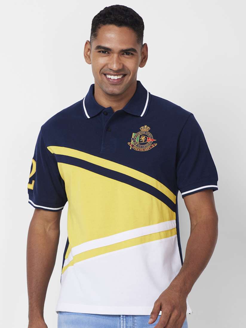 Buy CELSIUS Colourblocked Cotton Polo Collar Applique T shirt Tshirts for Men 26861686 Myntra