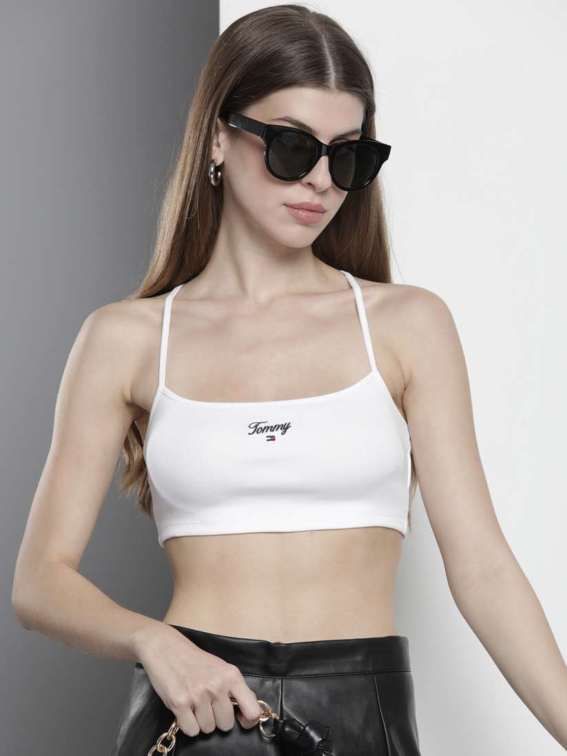 Buy Tommy Hilfiger Brand Logo Embroidered Styled Back Crop Top Tops for Women 26864928 Myntra