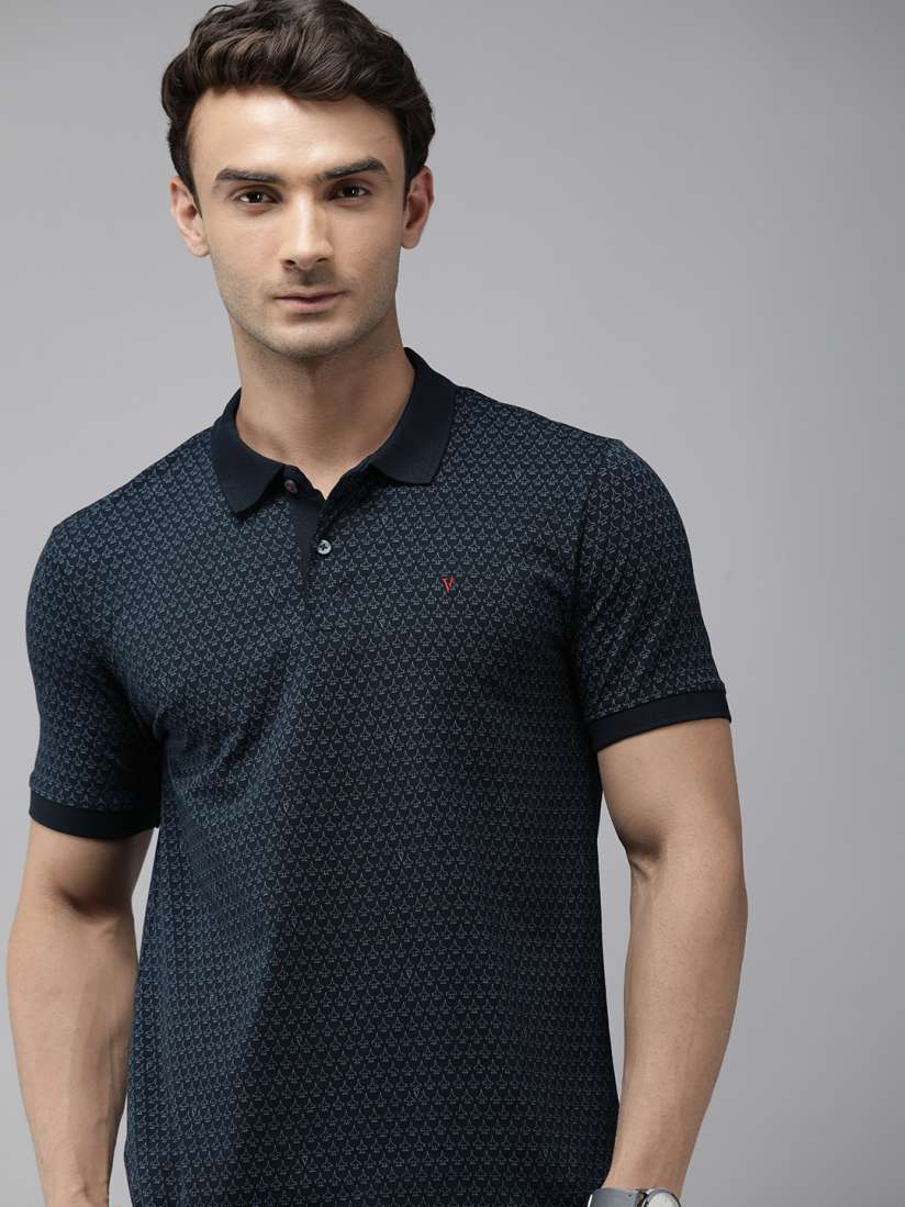 Buy Van Heusen Men Conversational Printed Polo Collar Pure Cotton T shirt Tshirts for Men 26868922 Myntra