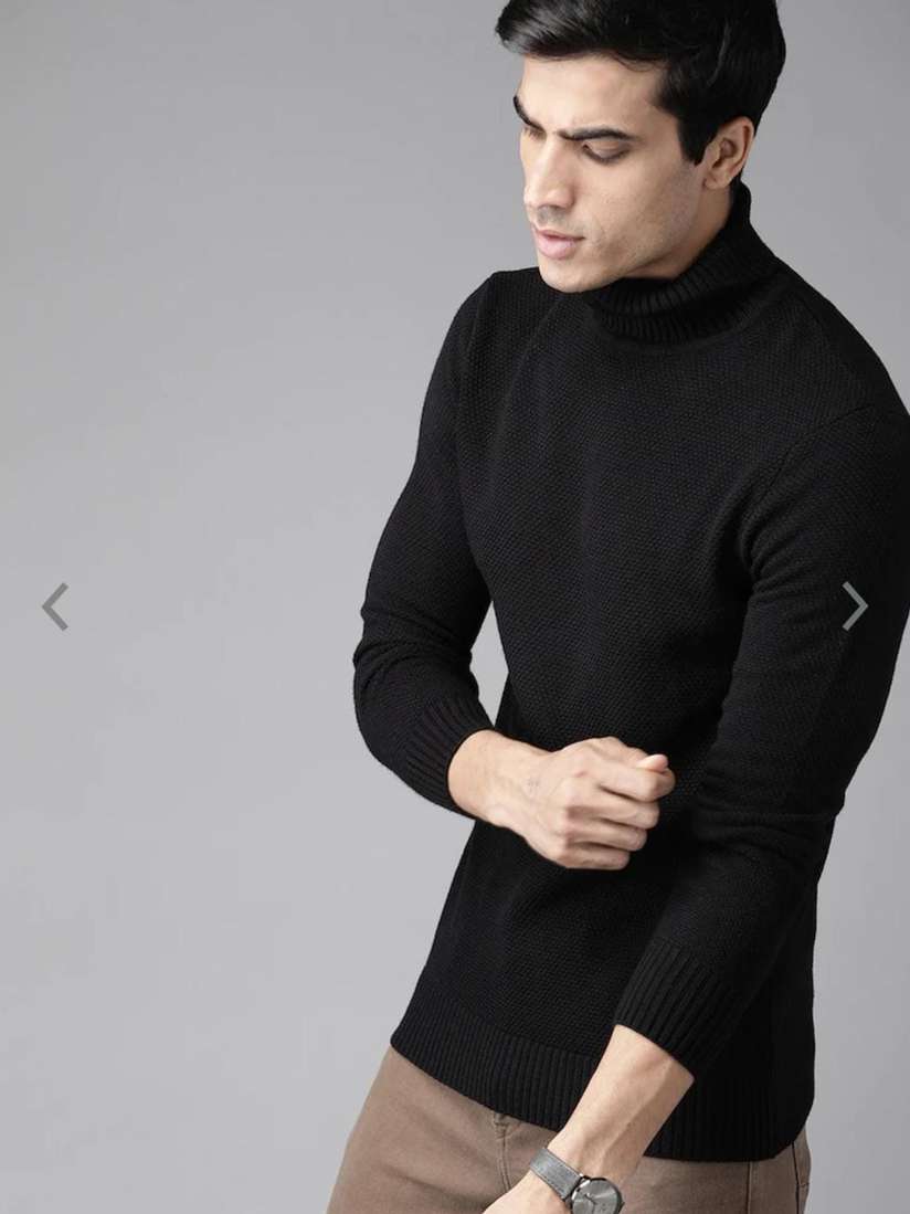 Design Roll Neck Shirts Roll Neck Jumper Black Merino Turtleneck Mens Buy  The Roadster