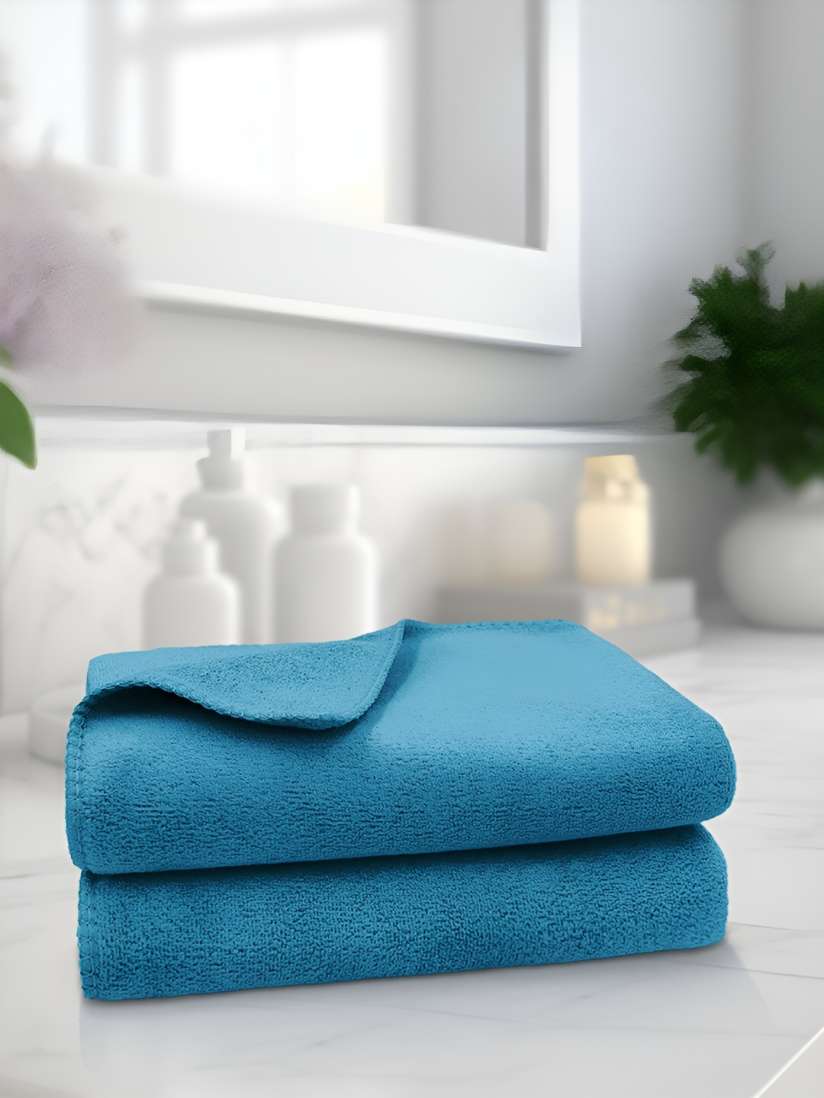 Buy Sassoon Teal Blue 2 Pieces Microfibre 450 GSM Hand Towels Hand Towels for Unisex 26870348 Myntra