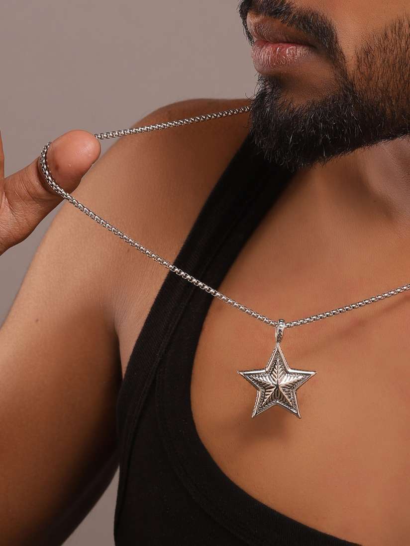 Silver star pendant on sale