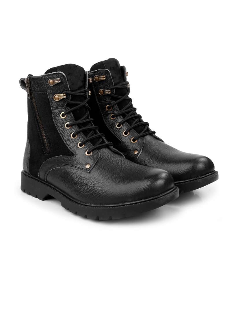 Buy The Roadster Lifestyle Co. Men Textured Leather High Top Boots Boots for Men 26876914 Myntra