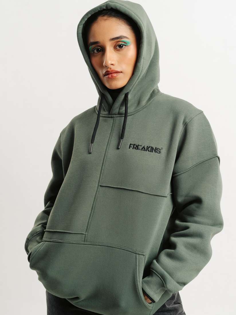 Buy FREAKINS Cotton PISTACHIO CUT SEW HOODIE Sweatshirt Sweatshirts for Women 26880854 Myntra