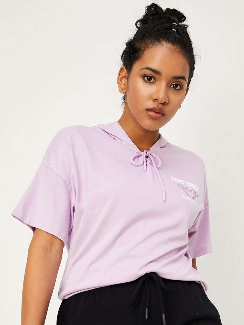 Buy max Typography Printed Hooded T shirt Tshirts for Women 26880868 Myntra