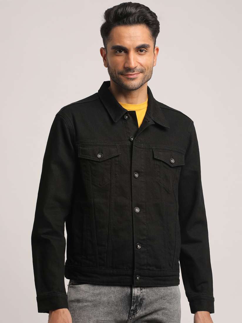 Buy EVERBLUE Men Black Denim Jacket Jackets for Men 26881788 Myntra