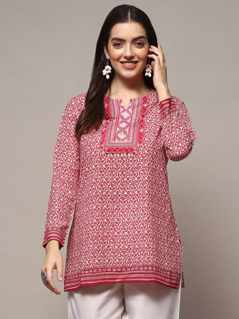 Buy Biba Floral Printed Notch Neck Kurti Kurtis for Women 26882978 Myntra
