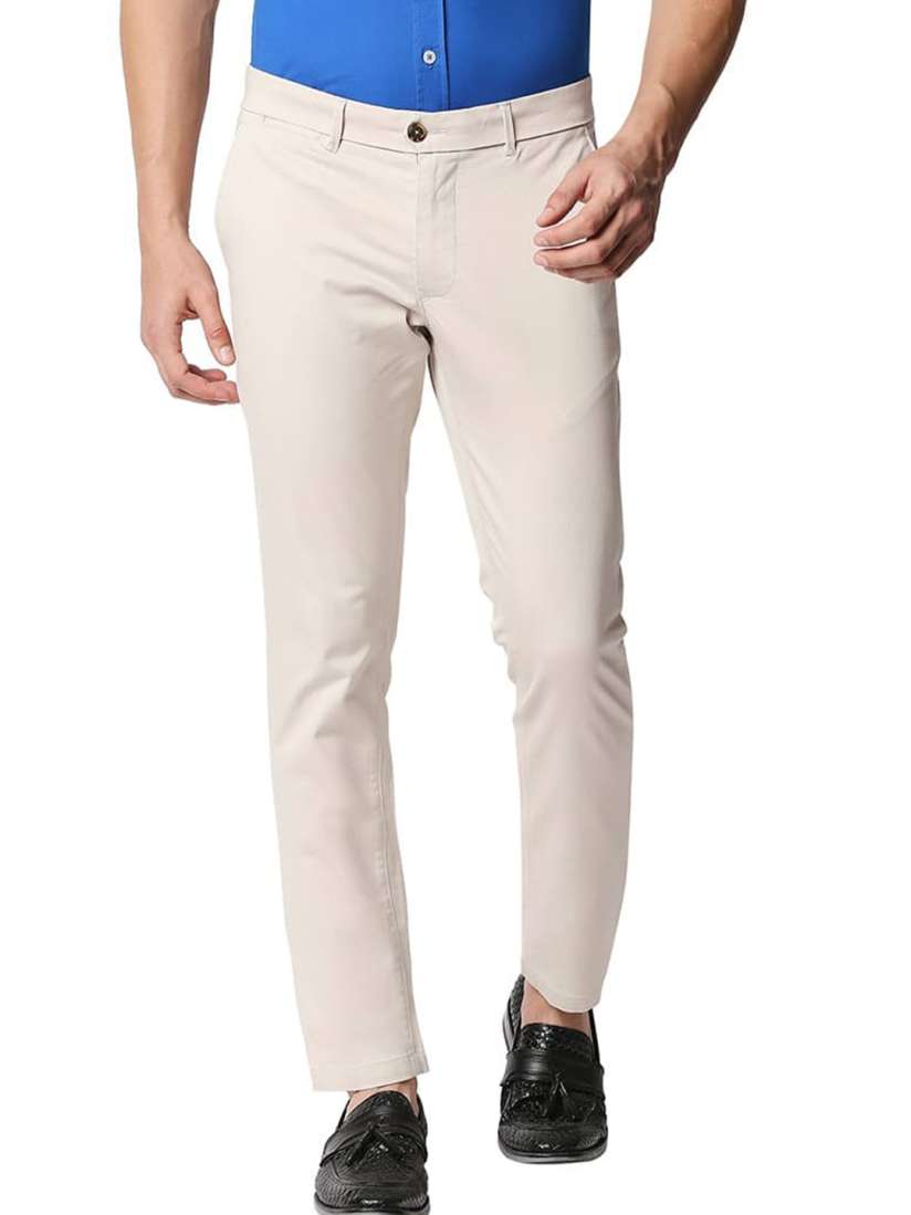 Buy Basics Men Tapered Fit Cotton Trousers Trousers for Men 26885962 Myntra