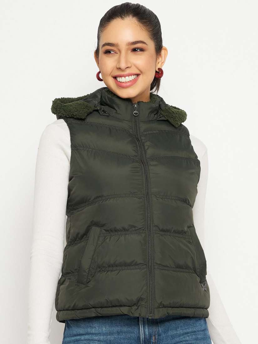 Buy Duke Sleeveless Hood Puffer Jacket Jackets for Women 26887514 Myntra