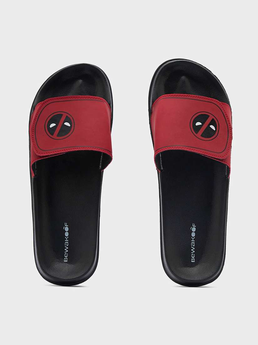 Buy Bewakoof Men No Good Deadpool Printed Rubber Sliders Flip Flops for Men 26895588 Myntra