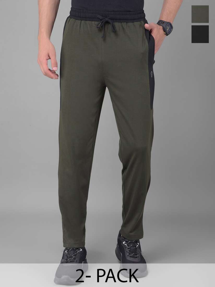 Buy Dollar Men Pack Of 2 Mid Rise Cotton Track Pants Track Pants for Men 26896038 Myntra