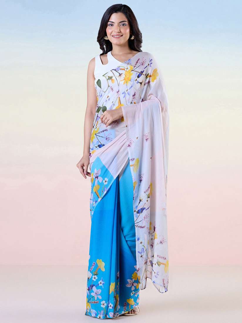 Buy navyasa by liva Floral Printed Half and Half Saree Sarees for Women 26901512 Myntra