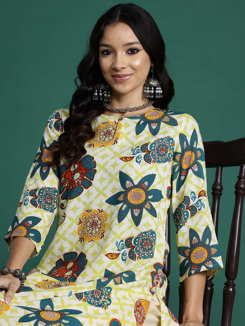 Buy Sangria Women Floral Print A line Kurta with Trousers Kurta Sets for Women 26903020 Myntra