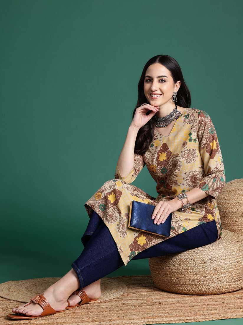 Buy Sangria Floral Printed Straight Kurta Kurtas for Women 26903088 Myntra