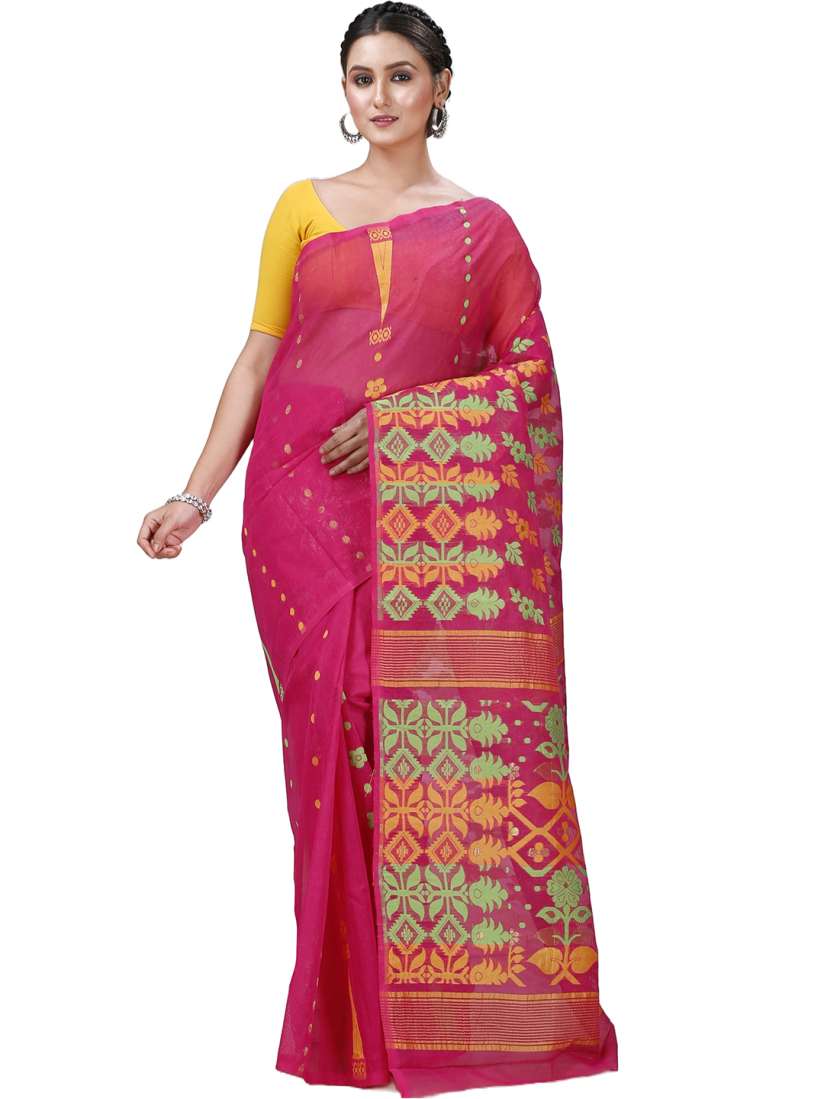 Myntra jamdani saree cheap