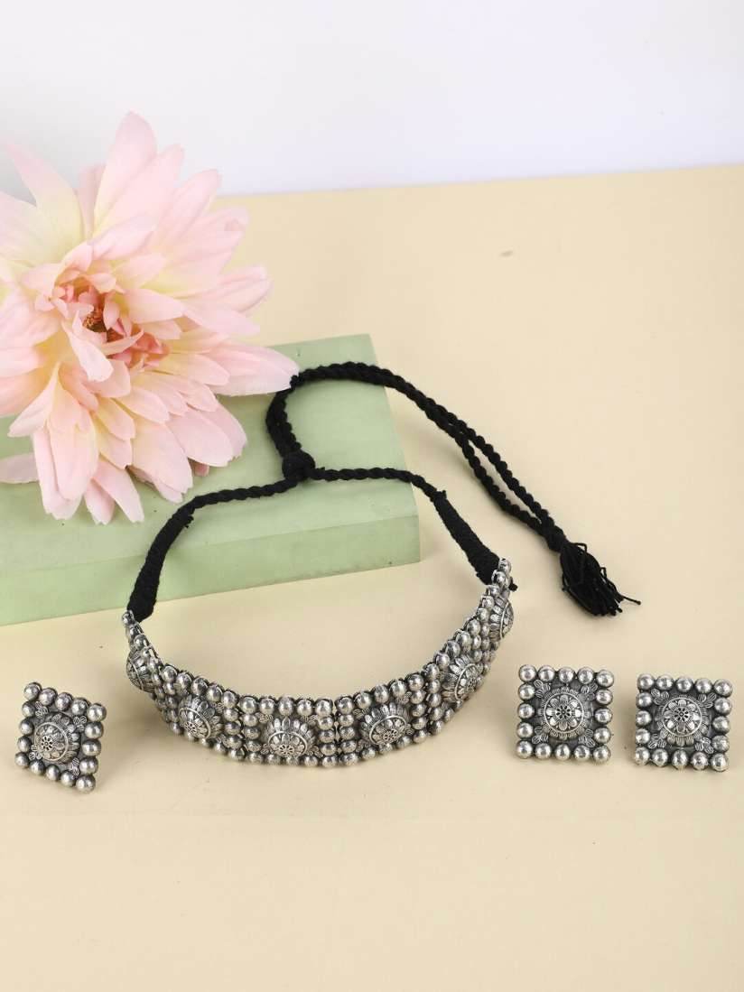 Buy Anouk Silver Plated Oxidised Jewellery Set Jewellery Set for Women 26924170 Myntra