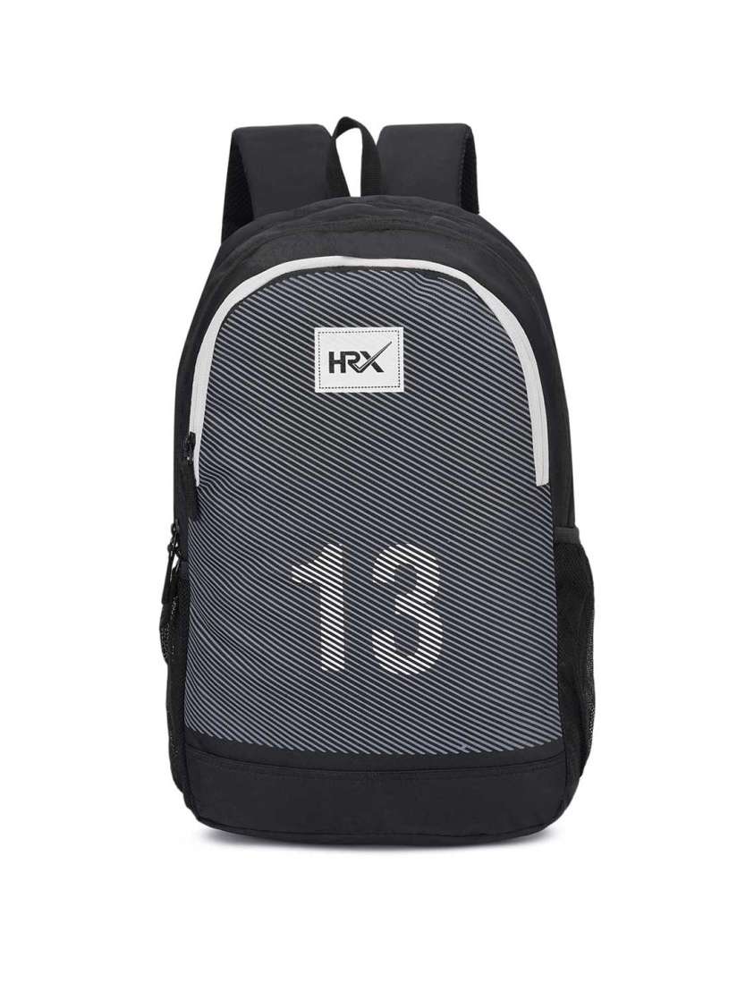 Buy HRX by Hrithik Roshan Unisex Black Printed Backpack with Shoe Pocket Up to 15 inch Backpacks for Unisex 26925976 Myntra