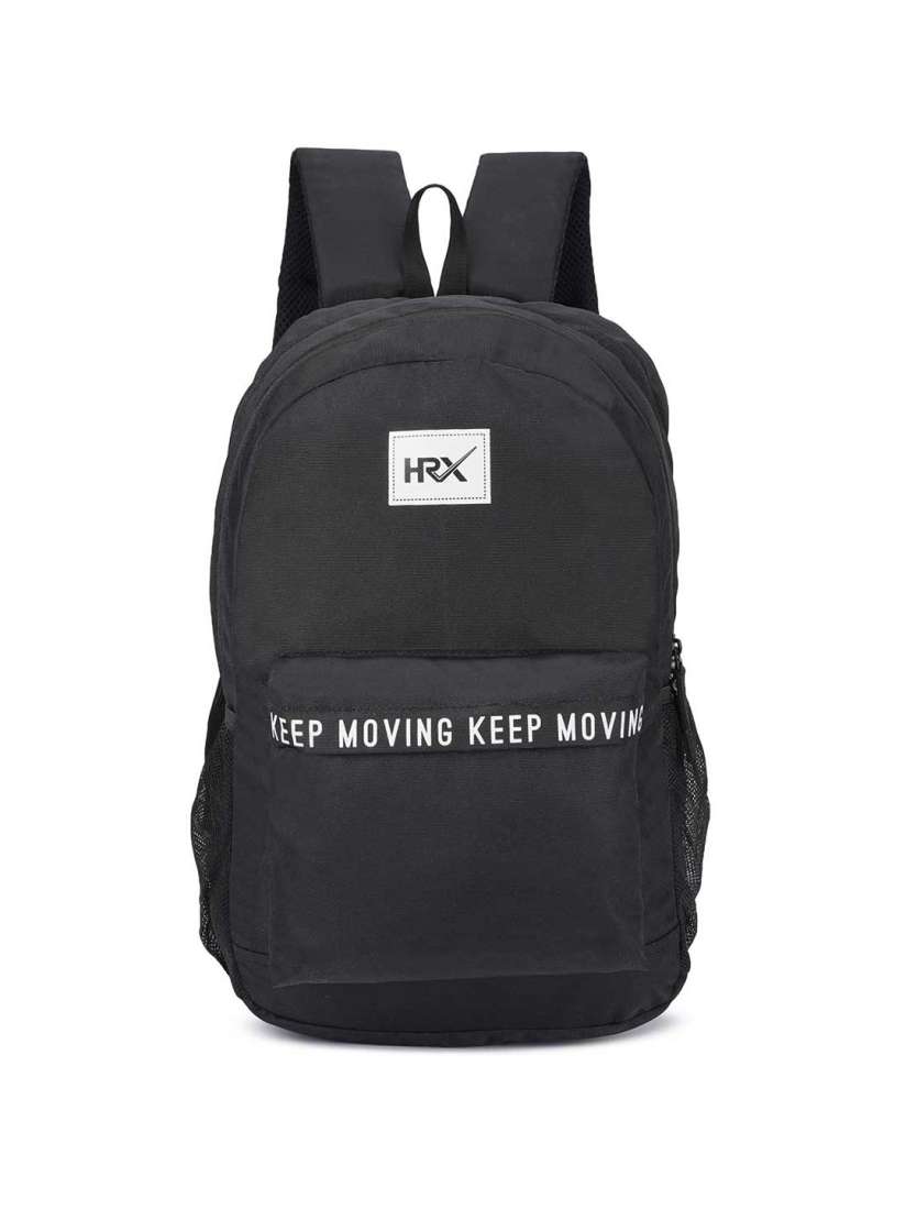 Buy HRX by Hrithik Roshan Unisex Black Printed Backpack with Shoe Pocket Up to 15 inch Backpacks for Unisex 26925978 Myntra