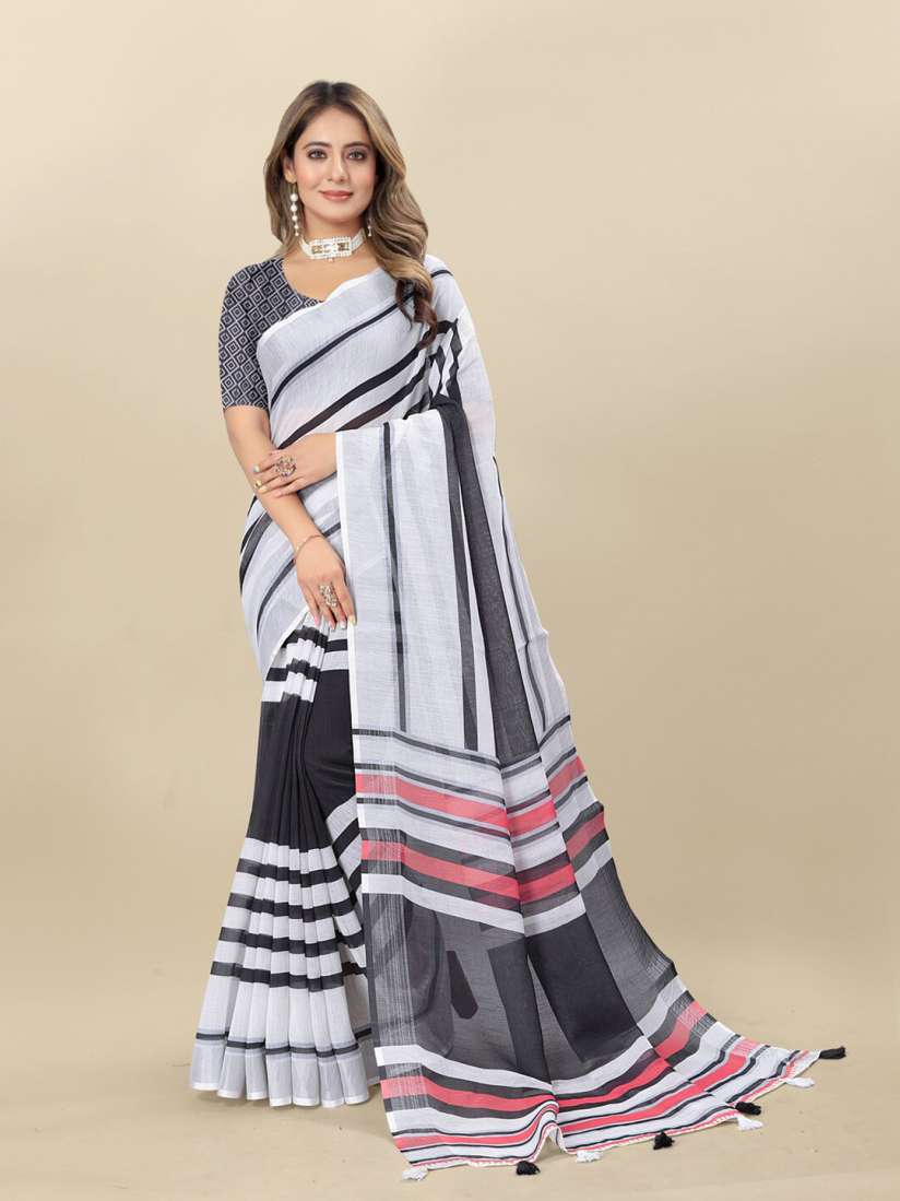 Linen sarees in myntra online