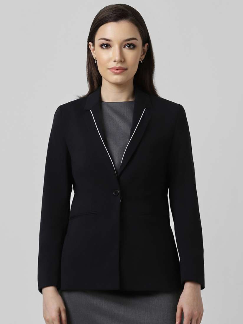 Buy Van Heusen Woman Contrast Piping Detail Single Breasted Blazer Blazers for Women 26930700 Myntra